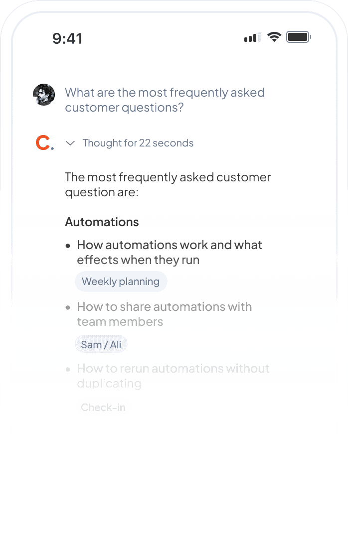 Circleback Android app AI assistant view